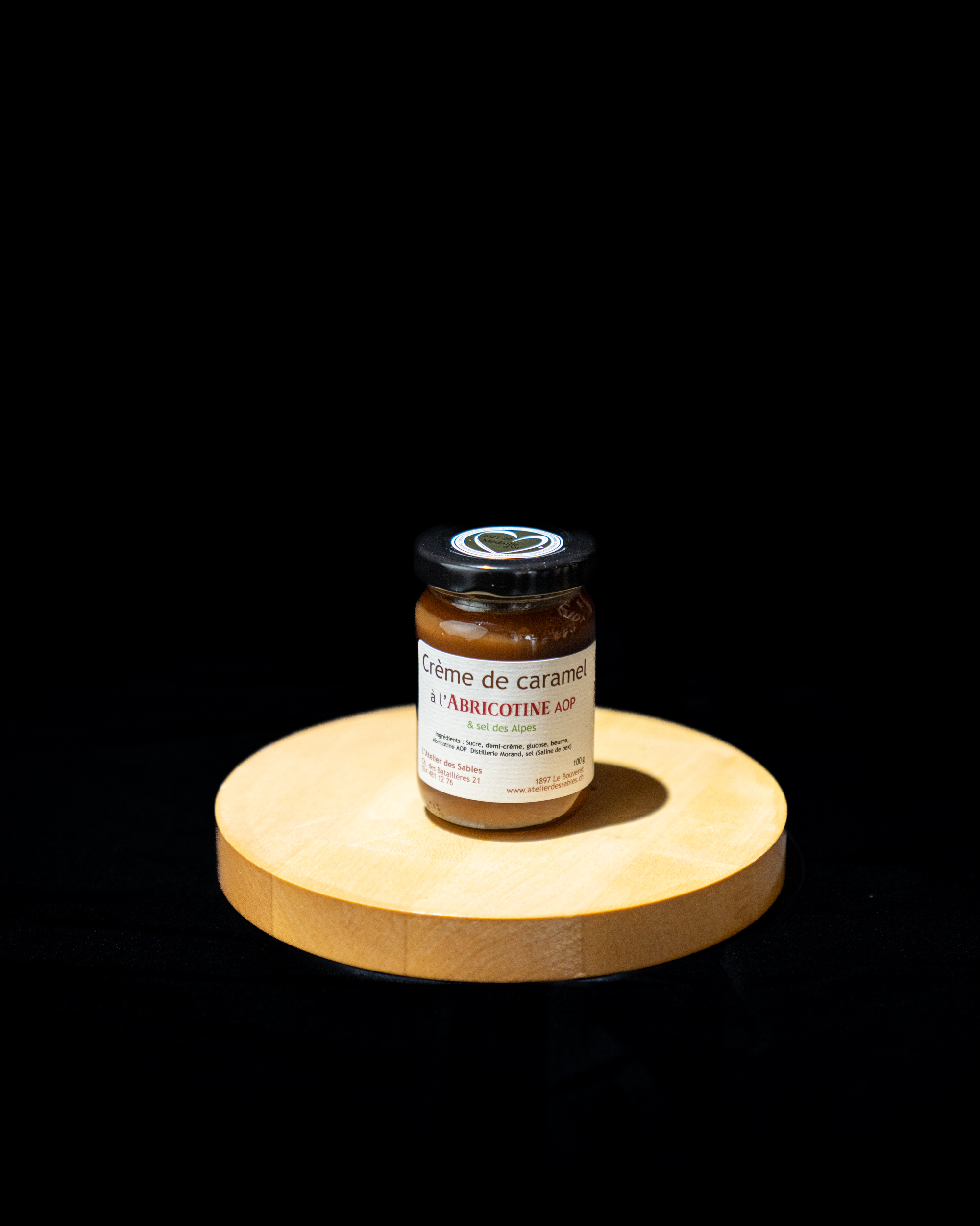 Crème de caramel à l'abricotine AOP de l'Atelier des Sables Le Bouveret